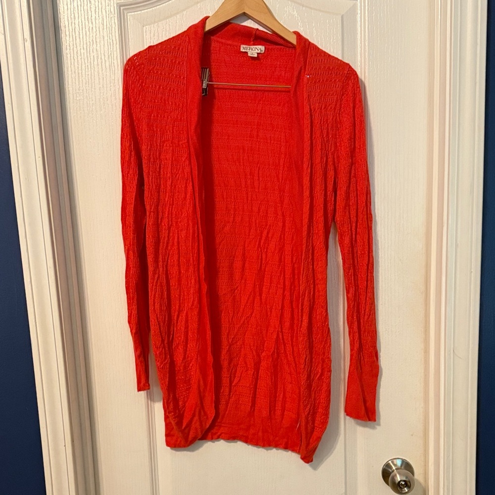 Merona Bold Red Open-Front Cardigan